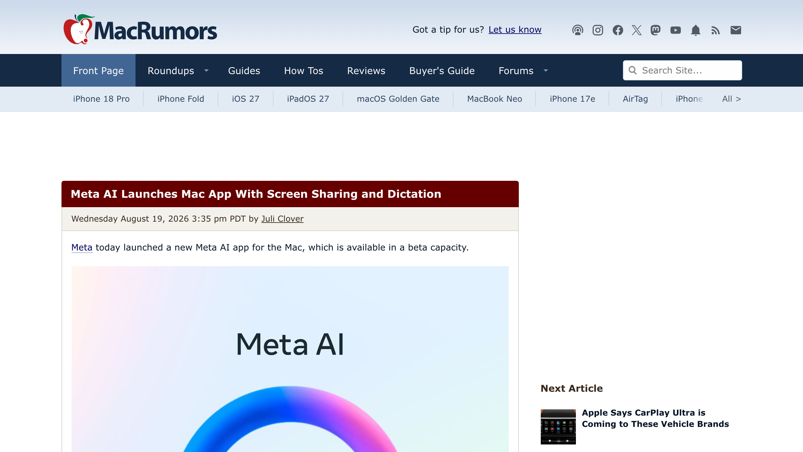 MacRumors 隐私提醒