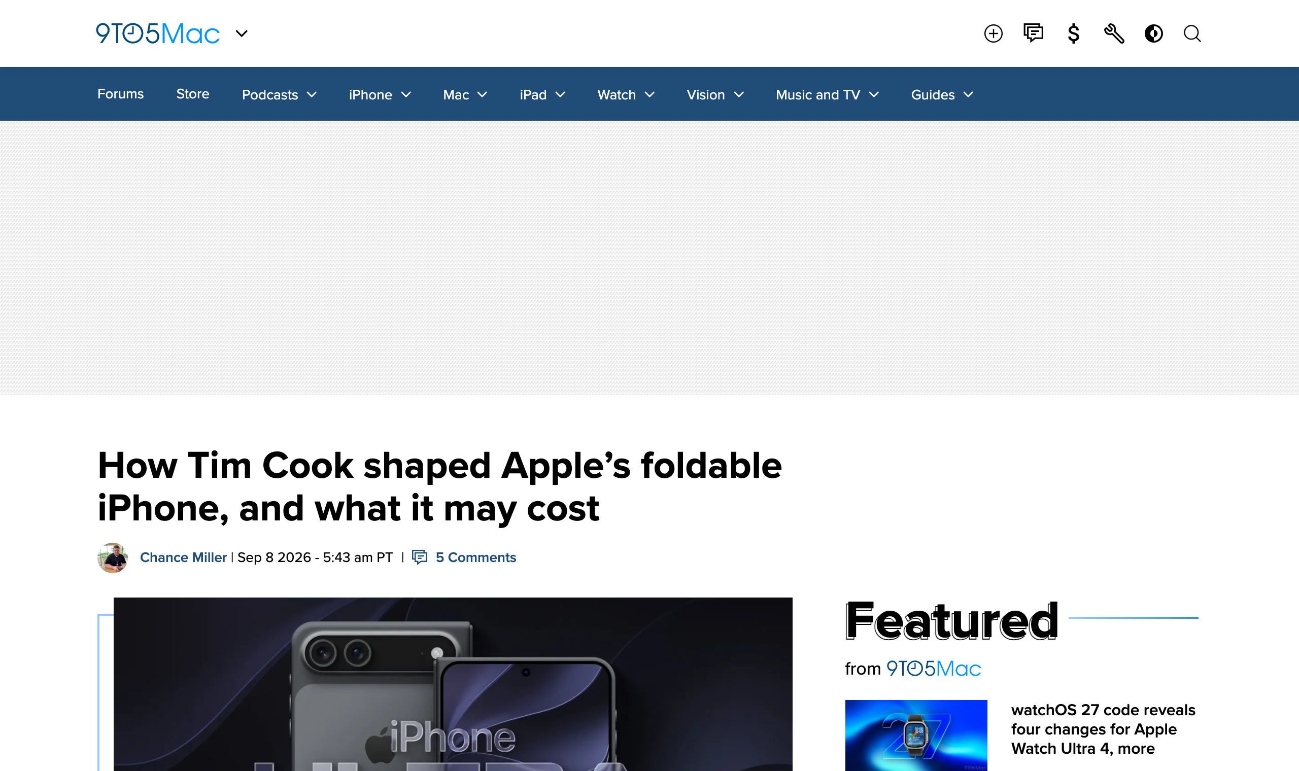△彭博/9to5Mac：Tim Cook 如何塑造折叠 iPhone（图:9to5Mac）