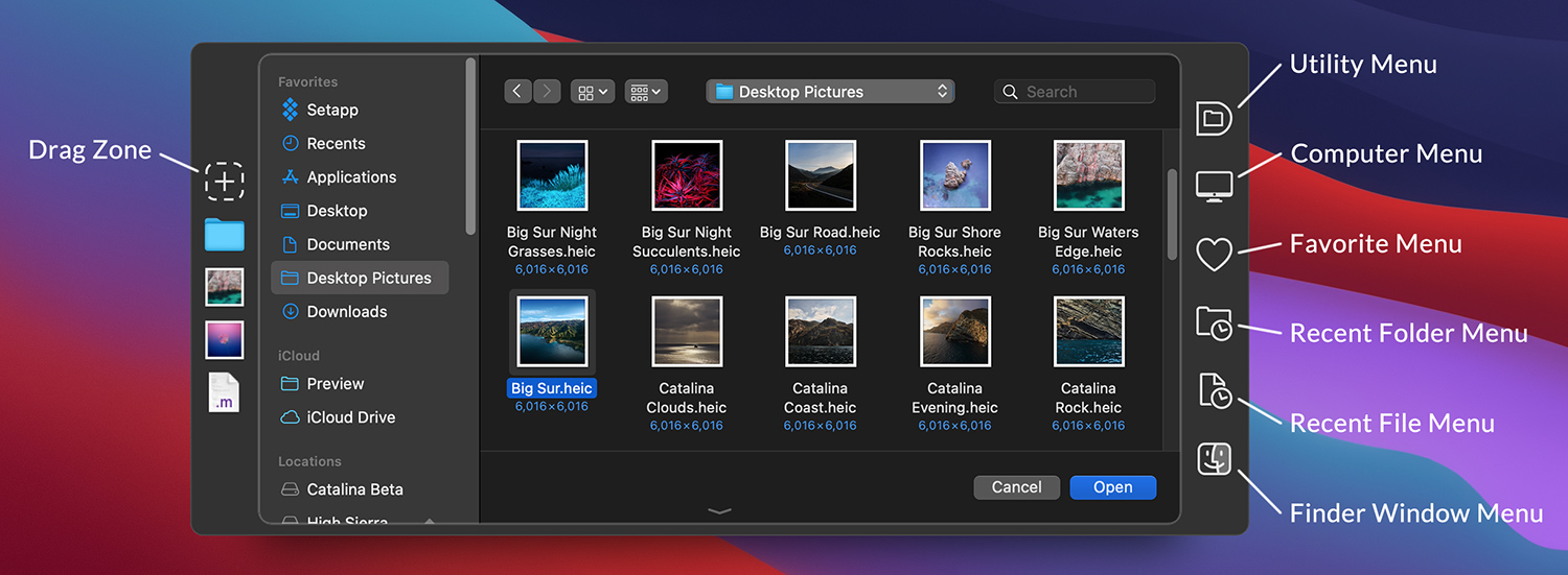 Default Folder X Finder for Mac v6.2.8 文件对话框快捷增强工具中文版