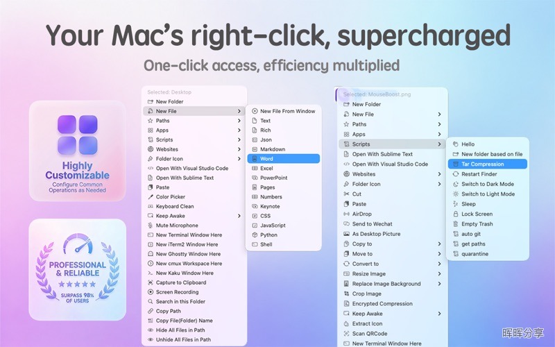 MouseBoost Pro for Mac v5.3.0 右键扩展工具专业版 中文版